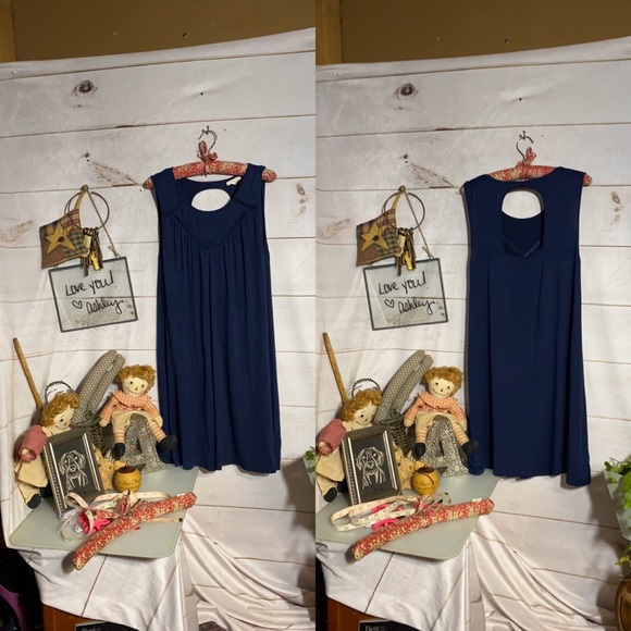 Tulle; Midnight Blue; Midi; Shift; Dress; L - Picture 7 of 8